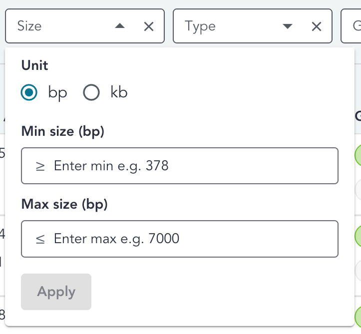 size-filter
